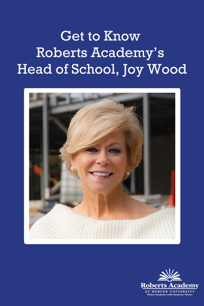 A photo of Joy Wood, the head of school at Roberts Academy at Mercer University.

Text: Get to know Roberts Academy's Head of School, Joy Wood