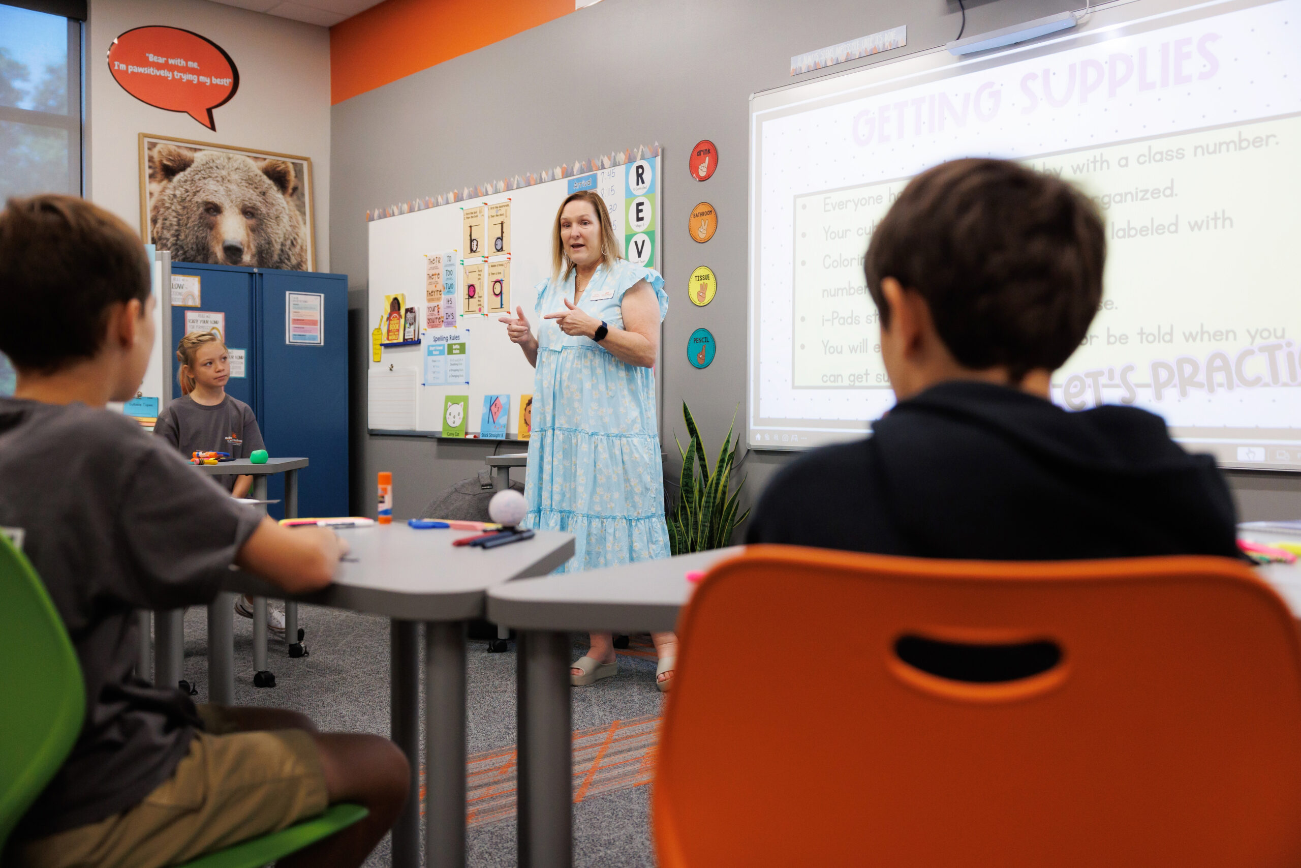 A teacher teaches a group of 5th grade students